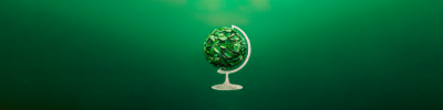green globe, leaves