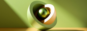 3D sphere orb on green background 925x290
