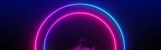 pink blue neon circle