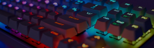 keyboard in rainbow colors