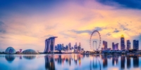 panorama background of Singapore skyline