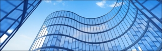 curved glass office building