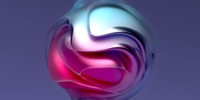 pink, silver and purple metallic coloured 3d sphere