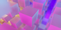 Pink neon cubes