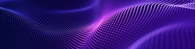 Abstract glowing purple blue wave 1280x325
