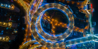 road circle at night lights