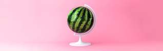Creative Globe Watermelon Pink Background 925x380