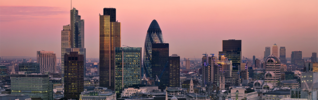 London skyline at dusk