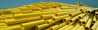 mound of yellow pipes