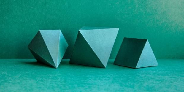Geometrical figures still life composition