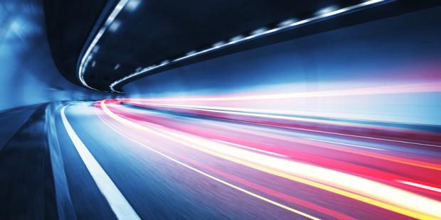 light trail in tunnel