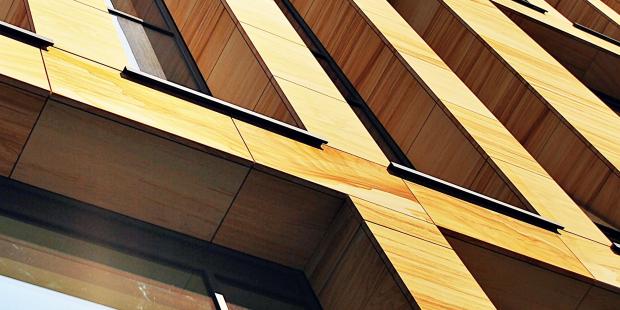 modern office building with facade of glass