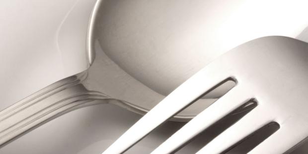 Abstract image of silver spoon and fok
