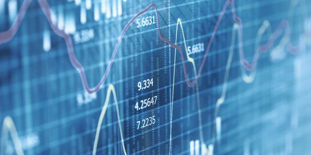 Financial data on a monitor