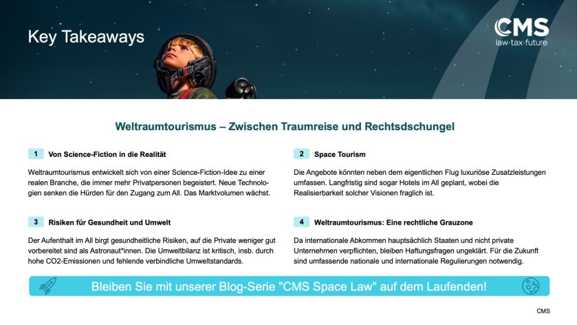 Weltraumtourismus - takeaways