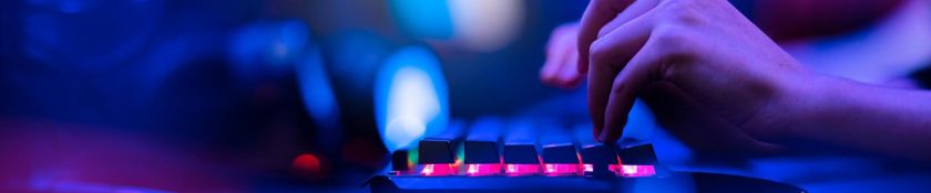 Keyboard with hands - cyber secrurity 1920x400