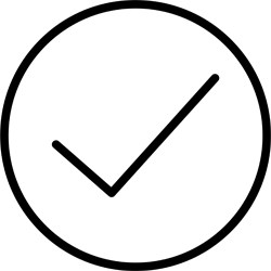  Pictgram of a checkmark in a circle