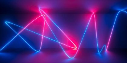 3d abstract neon background - 840 x 420