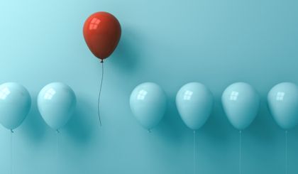 Red and blue balloons