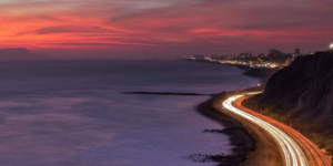 beach sunset road night light 840 x 420